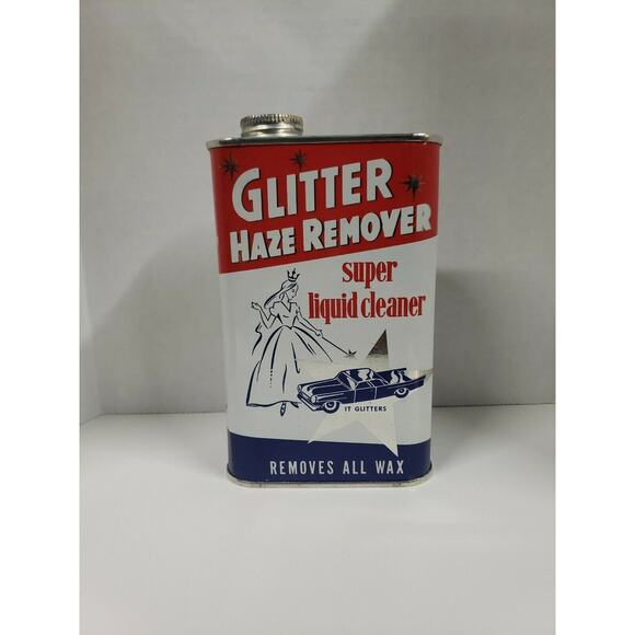 Vintage glitter haze remover handy oiler tin can advertising display empty nos - Picture 1 of 6